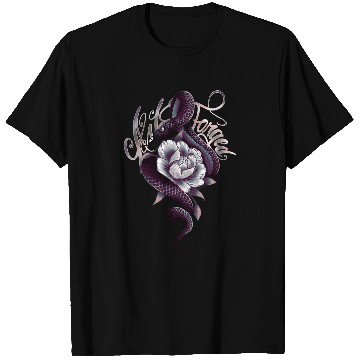 Discover Snake Peony Tattoo Style T-Shirts