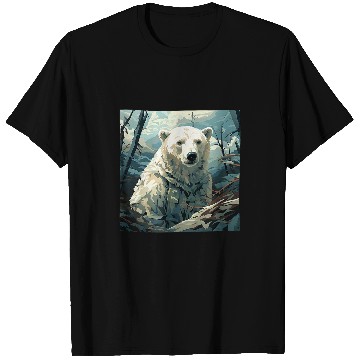 Discover Bear Pet Polar Bear Leaves Snow Camouflage Graphic 2 T-Shirts