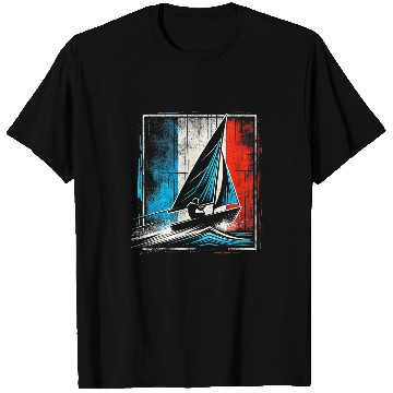 Discover Mens Single Handed Sailing France Flag Male Sailor T-Shirts