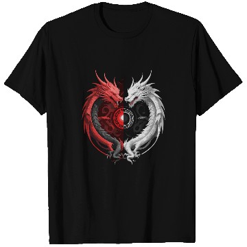 Discover Dragon Pet two dragons facing off dragon yingyang 1 T-Shirts
