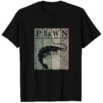 Discover Shrimp Prawn Periodic Table Elements Seafood Shrimp Retro 2 T-Shirts
