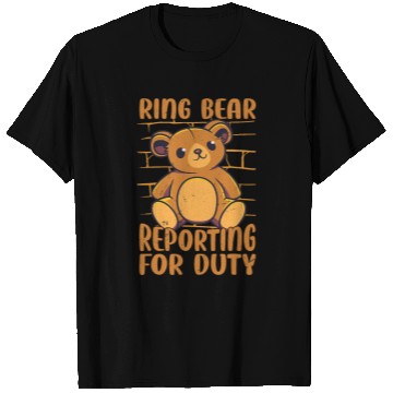 Discover Bear Pet Ring Bear Reporting For Duty Funny Wedding Niece 2 T-Shirts
