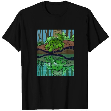 Discover Dragon Pet Crocodile Dragon Fairy Tale Reflective Image T-Shirts