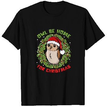 Discover Owl Pet Be homes For Christmas Wreath Snow Santa Hat T-Shirts