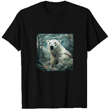 Discover Bear Pet Polar Bear Leaves Snow Camouflage Graphic T-Shirts
