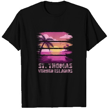 Discover Sunset Virgin Islands St Thomas Summer Vacation Beach Surf T-Shirts