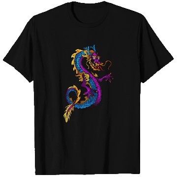 Discover Dragon Pet Cool Traditional Color Japanese Dragon Backside T-Shirts