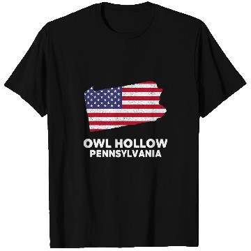 Discover Owl Pet Distressed Patriotic USA Flag Owl Hollow Pennsylvania T-Shirts