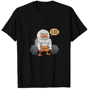 Discover Duck Pet No Pain No Gain Funny Gym duck T-Shirts