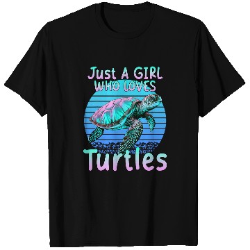 Discover Just A Girl Who Loves Turtles Ocean Sea Animal Coral Reef T-Shirts