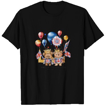 Discover Bear Pet Royal bear King Charles III coronation May Union Jack T-Shirts