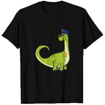 Discover Police Officer Cop Law Enforcement Brontosaurus Dinosaur T-Shirts
