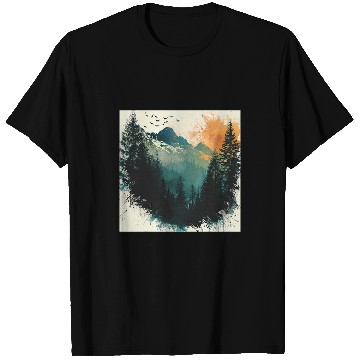 Discover Tree Woods dark Green Nature Outdoor Explore forest green 2 T-Shirts