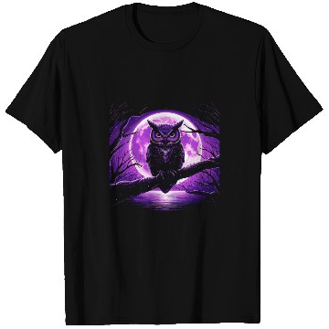 Discover Owl Pet Enchanting Owl and Full Moon Graphic Design Mystical Night T-Shirts