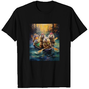 Discover No2 funny beavers in the boat kayak Canadians paddling T-Shirts