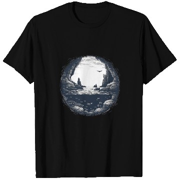 Discover Underwater Cave in the Sea with Coral T-Shirts