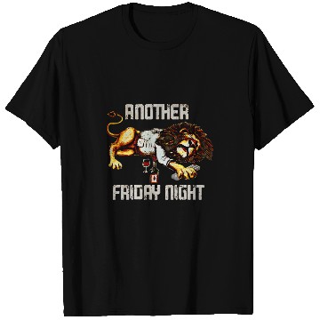 Discover Lion Pet Drunk Lion Friday Night Drinking Alcohol Passed Out Big Cat T-Shirts