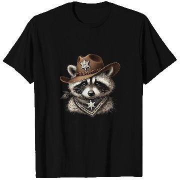 Discover Raccoon Pet Sheriff Funny Trash Panda Western Country 2 T-Shirts