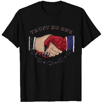 Discover Trust No One American Traditional Tattoo Handshake T-Shirts