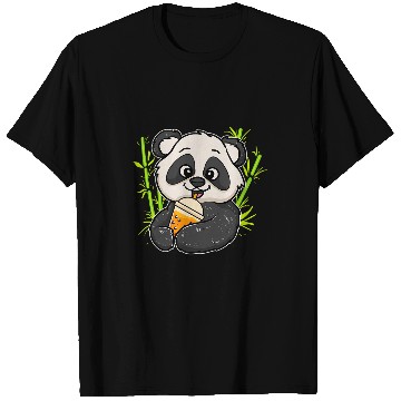 Discover Panda Pet Drink Boba Milk Tea Boba Bubble Tea Tapioca Pearl T-Shirts