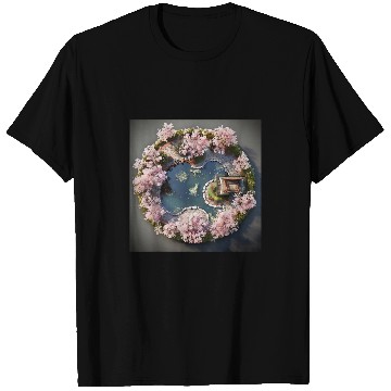 Discover Tranquil Elegance Circular Zens Reflective Retreat T-Shirts