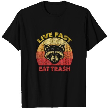 Discover Raccoon Pet Live Fast Eat Trash Funny Raccoon Waschbar Vintage T-Shirts
