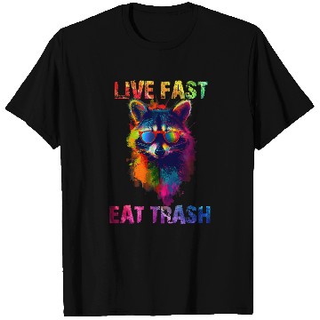 Discover Raccoon Pet Live Fast Eat Trash Panda Colorful T-Shirts