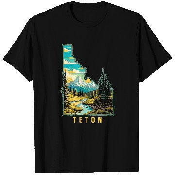 Discover Teton Idaho State Outdoor Nature Graphic T-Shirts