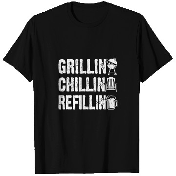Discover Beer Fun Grillin Chillin Refillin Barbeque BBQ Party Drinking Beer T-Shirts