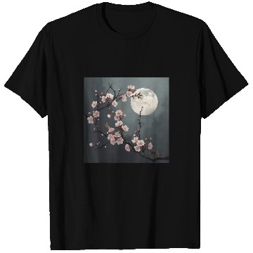 Discover Nighttime Garden of Ethereal Sakura Blossoms T-Shirts