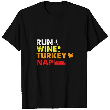Discover Wines Fun run Wines turkey nap thanksgiving sport runner T-Shirts