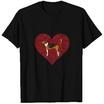Discover American Foxhound Valentines Day Dog Love Fingerprint T-Shirts