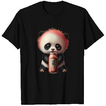 Discover Panda Pet Drinking Lemonade Panda Bear Soda Pop Summer Teddy Bears T-Shirts