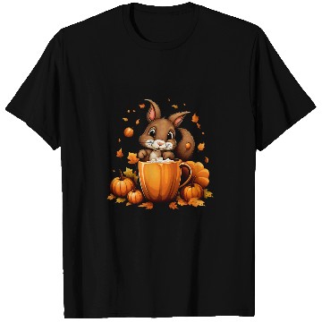 Discover Squirrel Pet Pumpkin Spice Latte Fall Leaves Autumn Halloween T-Shirts