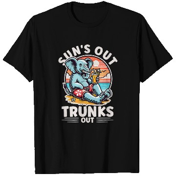 Discover Elephant Pet Sun s Out Trunks Out Elephant at Beach T-Shirts