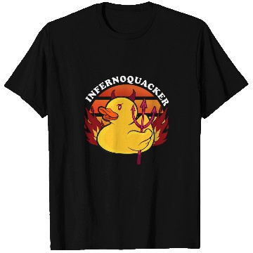 Discover Duck Pet Infernoquacker Devil Duck Funny Halloween Costumes Men Women T-Shirts