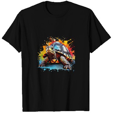 Discover Splash Art Eastern Box Turtle Lover Colorful T-Shirts