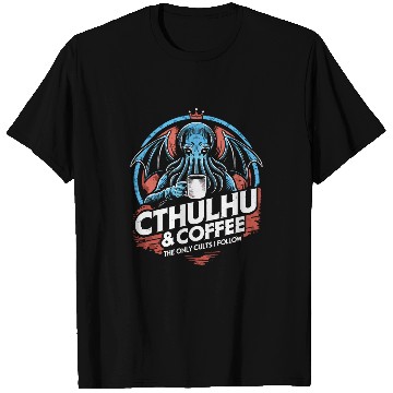 Discover Coffee Fun Cthulhu Coffee Cult 4 T-Shirts