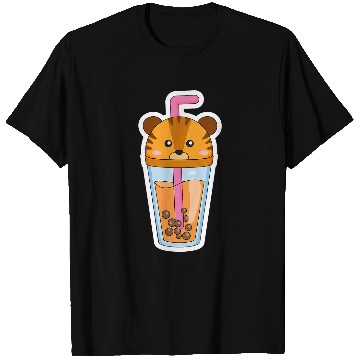 Discover Lion Pet Bubble Tea Boba Milk Tea T-Shirts