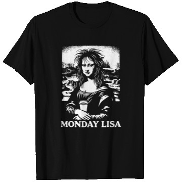 Discover Coffee Fun Tired Monday Lisa Coffee Lover Meme Novelty Funny Mona Lisa T-Shirts