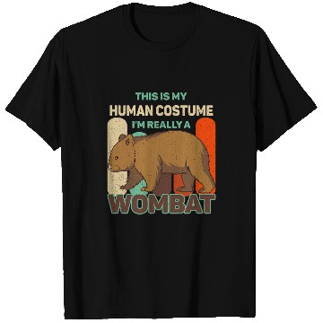 Discover This Is My Human Costume Im Really A Wombat Retro Wildlife T-Shirts