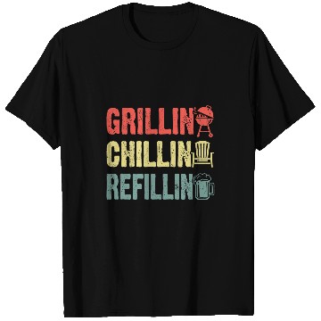 Discover Beer Fun Grillin Chillin Refillin Barbeque BBQ Party Drinking Beer 1 T-Shirts