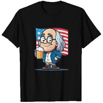 Discover Beer Fun Ben Beer 4th of July Benjamin Franklin USA Merica T-Shirts