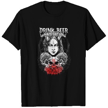 Discover Beer Fun Hail Satan I Occult Baphomet T-Shirts
