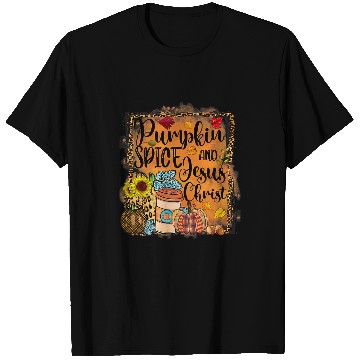 Discover Coffee Fun Pumpkin Spice Jesus Christ Pumpkin Latte Maple Leaves 124 T-Shirts
