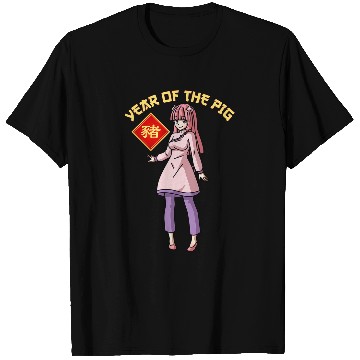 Discover Anime Year of The Pig Girl Chinese Zodiac Lunar New Year T-Shirts