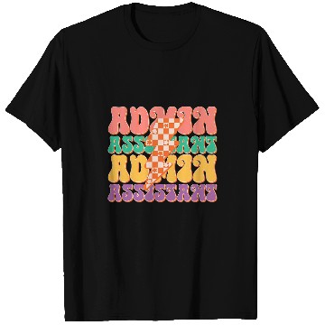 Discover Admin Assistant Retro Groovy Lightning Bolt Office Secretary T-Shirts
