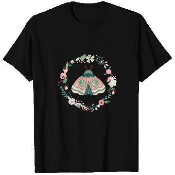Discover Celestial Moth With Flowers T-Shirts