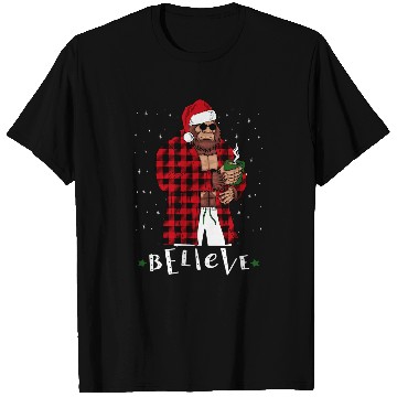 Discover Coffee Fun bigfoots Christmas buffalo plaids Sasquatch Coffee Drinker T-Shirts