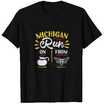 Discover Coffee Fun Michigan Cicada Coffee Funny Michigan MI State Michigander T-Shirts